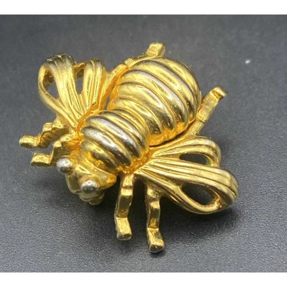 Vintage Signed Joan Rivers "Started it All" Gold Tone Bee Pin Brooch Unisex - Picture 6 of 9